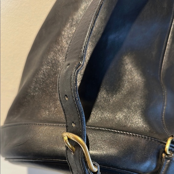 Vintage Coach Sling Bag Black Leather  Backpack - Picture 5 of 7